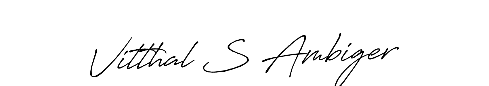 How to make Vitthal S Ambiger name signature. Use Antro_Vectra_Bolder style for creating short signs online. This is the latest handwritten sign. Vitthal S Ambiger signature style 7 images and pictures png