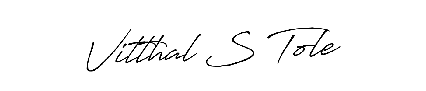 Use a signature maker to create a handwritten signature online. With this signature software, you can design (Antro_Vectra_Bolder) your own signature for name Vitthal S Tole. Vitthal S Tole signature style 7 images and pictures png