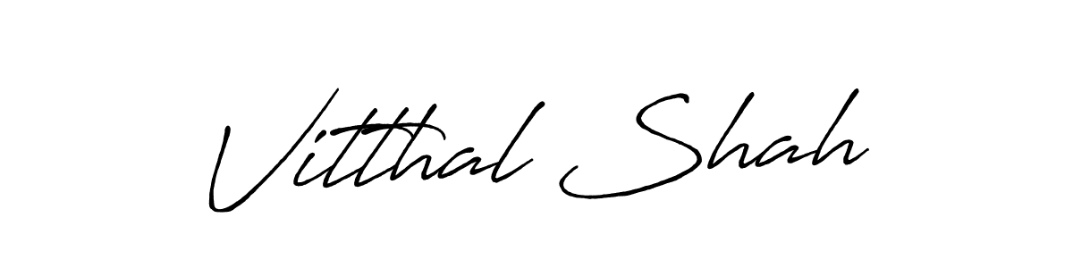 Vitthal Shah stylish signature style. Best Handwritten Sign (Antro_Vectra_Bolder) for my name. Handwritten Signature Collection Ideas for my name Vitthal Shah. Vitthal Shah signature style 7 images and pictures png