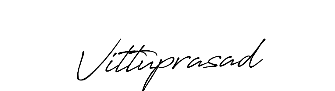 How to make Vittuprasad signature? Antro_Vectra_Bolder is a professional autograph style. Create handwritten signature for Vittuprasad name. Vittuprasad signature style 7 images and pictures png