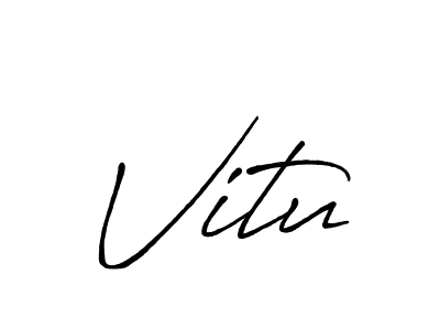 Use a signature maker to create a handwritten signature online. With this signature software, you can design (Antro_Vectra_Bolder) your own signature for name Vitu. Vitu signature style 7 images and pictures png