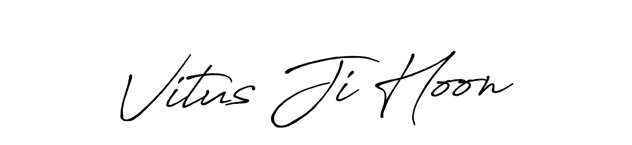 It looks lik you need a new signature style for name Vitus Ji Hoon. Design unique handwritten (Antro_Vectra_Bolder) signature with our free signature maker in just a few clicks. Vitus Ji Hoon signature style 7 images and pictures png