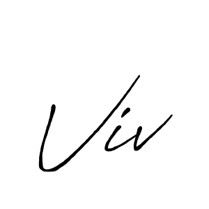 How to make Viv signature? Antro_Vectra_Bolder is a professional autograph style. Create handwritten signature for Viv name. Viv signature style 7 images and pictures png