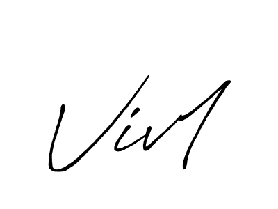 How to make Viv1 name signature. Use Antro_Vectra_Bolder style for creating short signs online. This is the latest handwritten sign. Viv1 signature style 7 images and pictures png