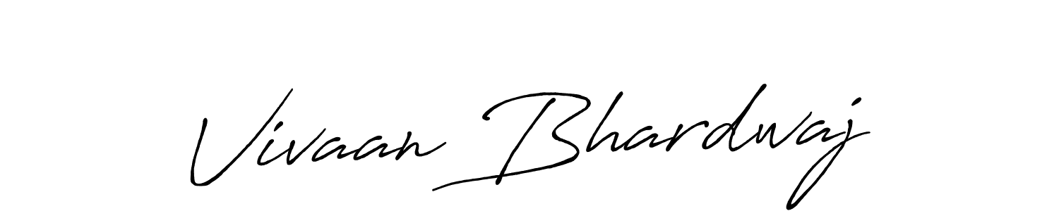 How to make Vivaan Bhardwaj name signature. Use Antro_Vectra_Bolder style for creating short signs online. This is the latest handwritten sign. Vivaan Bhardwaj signature style 7 images and pictures png