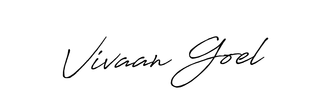 Make a beautiful signature design for name Vivaan Goel. With this signature (Antro_Vectra_Bolder) style, you can create a handwritten signature for free. Vivaan Goel signature style 7 images and pictures png