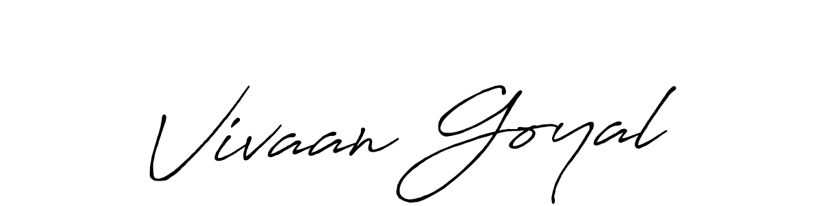 Create a beautiful signature design for name Vivaan Goyal. With this signature (Antro_Vectra_Bolder) fonts, you can make a handwritten signature for free. Vivaan Goyal signature style 7 images and pictures png