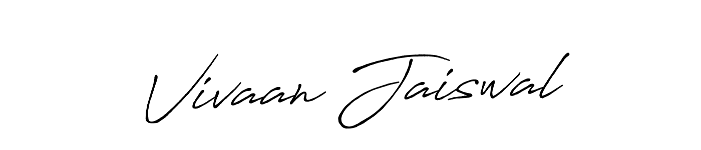 The best way (Antro_Vectra_Bolder) to make a short signature is to pick only two or three words in your name. The name Vivaan Jaiswal include a total of six letters. For converting this name. Vivaan Jaiswal signature style 7 images and pictures png