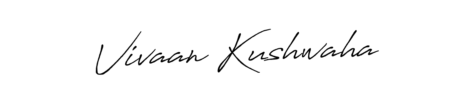 Create a beautiful signature design for name Vivaan Kushwaha. With this signature (Antro_Vectra_Bolder) fonts, you can make a handwritten signature for free. Vivaan Kushwaha signature style 7 images and pictures png