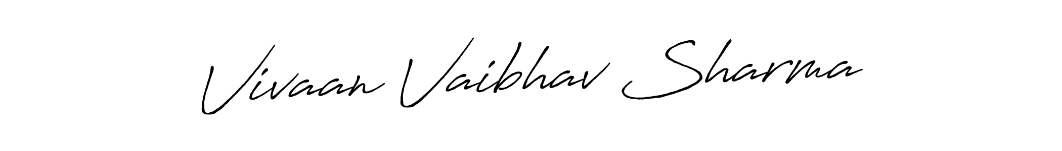 How to make Vivaan Vaibhav Sharma name signature. Use Antro_Vectra_Bolder style for creating short signs online. This is the latest handwritten sign. Vivaan Vaibhav Sharma signature style 7 images and pictures png