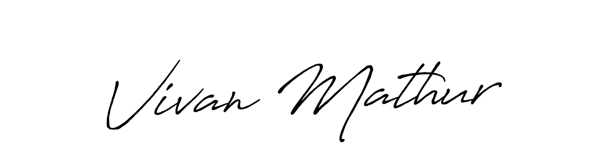 Also we have Vivan Mathur name is the best signature style. Create professional handwritten signature collection using Antro_Vectra_Bolder autograph style. Vivan Mathur signature style 7 images and pictures png