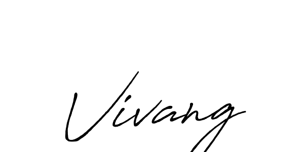The best way (Antro_Vectra_Bolder) to make a short signature is to pick only two or three words in your name. The name Vivang include a total of six letters. For converting this name. Vivang signature style 7 images and pictures png