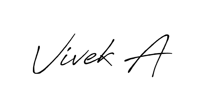 How to make Vivek A signature? Antro_Vectra_Bolder is a professional autograph style. Create handwritten signature for Vivek A name. Vivek A signature style 7 images and pictures png