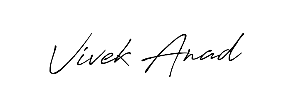 Make a beautiful signature design for name Vivek Anad. With this signature (Antro_Vectra_Bolder) style, you can create a handwritten signature for free. Vivek Anad signature style 7 images and pictures png