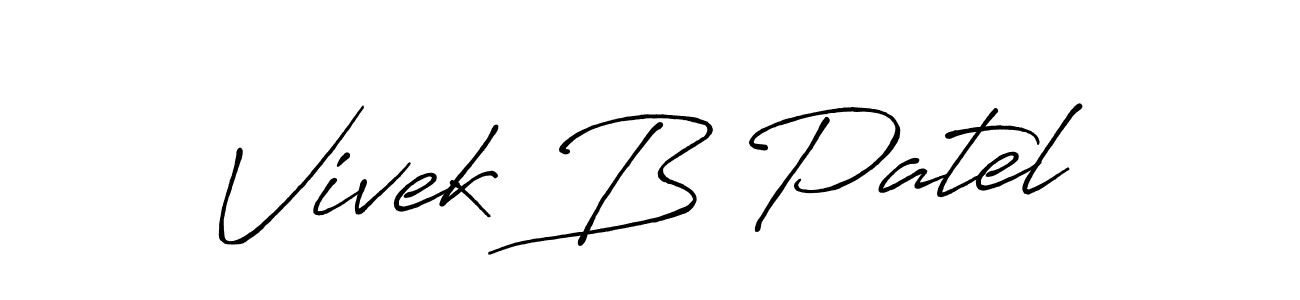 Vivek B Patel stylish signature style. Best Handwritten Sign (Antro_Vectra_Bolder) for my name. Handwritten Signature Collection Ideas for my name Vivek B Patel. Vivek B Patel signature style 7 images and pictures png