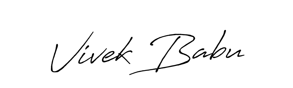 Vivek Babu stylish signature style. Best Handwritten Sign (Antro_Vectra_Bolder) for my name. Handwritten Signature Collection Ideas for my name Vivek Babu. Vivek Babu signature style 7 images and pictures png