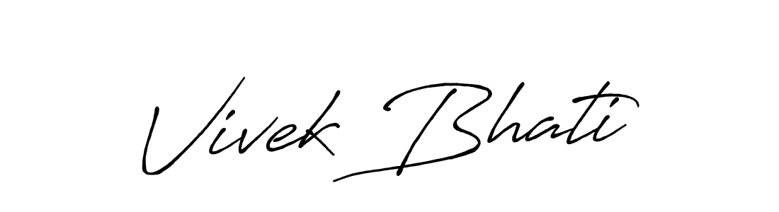 How to make Vivek Bhati name signature. Use Antro_Vectra_Bolder style for creating short signs online. This is the latest handwritten sign. Vivek Bhati signature style 7 images and pictures png