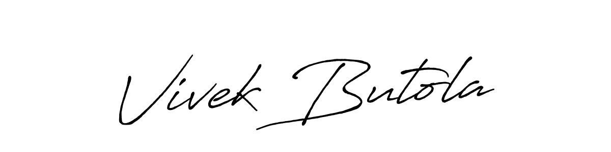 How to make Vivek Butola signature? Antro_Vectra_Bolder is a professional autograph style. Create handwritten signature for Vivek Butola name. Vivek Butola signature style 7 images and pictures png