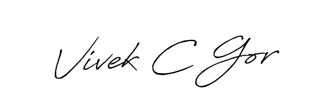 It looks lik you need a new signature style for name Vivek C Gor. Design unique handwritten (Antro_Vectra_Bolder) signature with our free signature maker in just a few clicks. Vivek C Gor signature style 7 images and pictures png