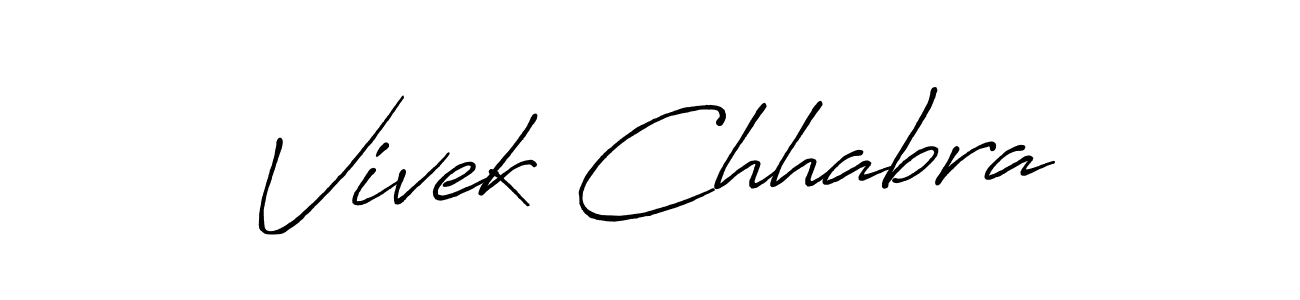 How to make Vivek Chhabra name signature. Use Antro_Vectra_Bolder style for creating short signs online. This is the latest handwritten sign. Vivek Chhabra signature style 7 images and pictures png
