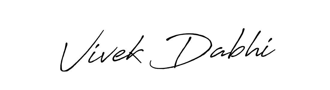 Also we have Vivek Dabhi name is the best signature style. Create professional handwritten signature collection using Antro_Vectra_Bolder autograph style. Vivek Dabhi signature style 7 images and pictures png