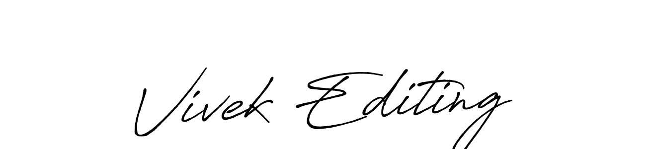 How to make Vivek Editing name signature. Use Antro_Vectra_Bolder style for creating short signs online. This is the latest handwritten sign. Vivek Editing signature style 7 images and pictures png