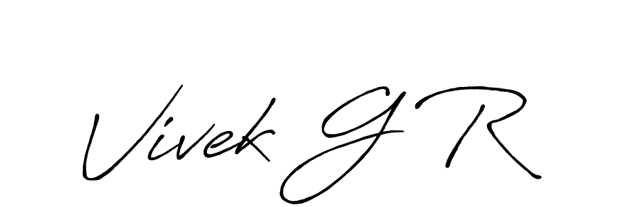 Create a beautiful signature design for name Vivek G R. With this signature (Antro_Vectra_Bolder) fonts, you can make a handwritten signature for free. Vivek G R signature style 7 images and pictures png