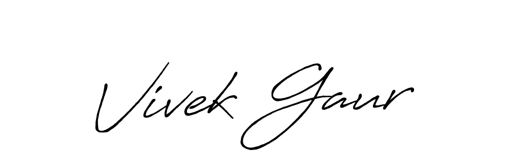 Create a beautiful signature design for name Vivek Gaur. With this signature (Antro_Vectra_Bolder) fonts, you can make a handwritten signature for free. Vivek Gaur signature style 7 images and pictures png