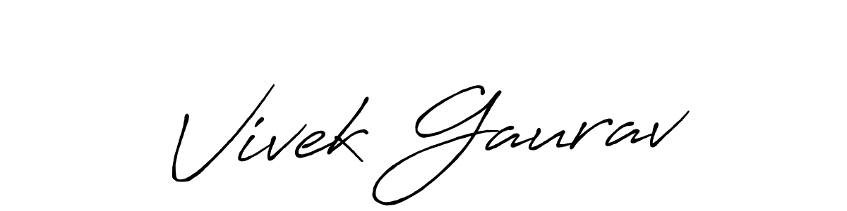 Use a signature maker to create a handwritten signature online. With this signature software, you can design (Antro_Vectra_Bolder) your own signature for name Vivek Gaurav. Vivek Gaurav signature style 7 images and pictures png