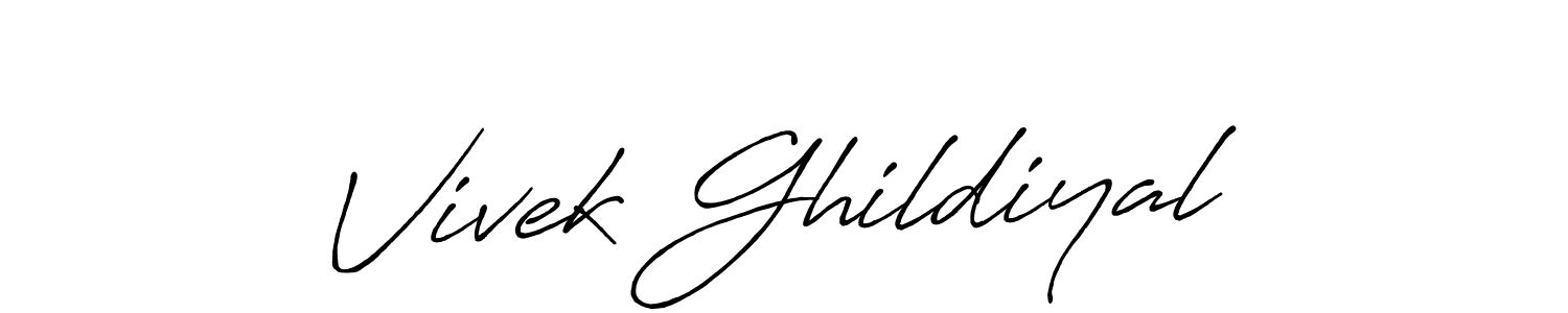 if you are searching for the best signature style for your name Vivek Ghildiyal. so please give up your signature search. here we have designed multiple signature styles  using Antro_Vectra_Bolder. Vivek Ghildiyal signature style 7 images and pictures png