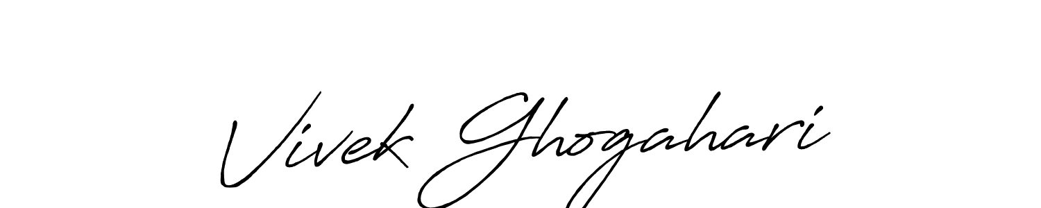 How to make Vivek Ghogahari signature? Antro_Vectra_Bolder is a professional autograph style. Create handwritten signature for Vivek Ghogahari name. Vivek Ghogahari signature style 7 images and pictures png