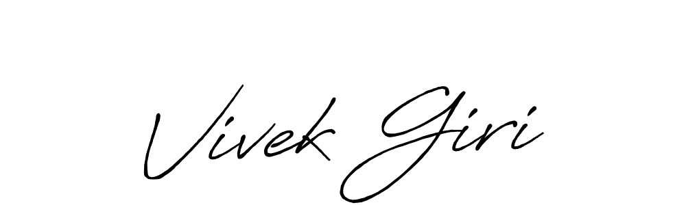 How to make Vivek Giri name signature. Use Antro_Vectra_Bolder style for creating short signs online. This is the latest handwritten sign. Vivek Giri signature style 7 images and pictures png