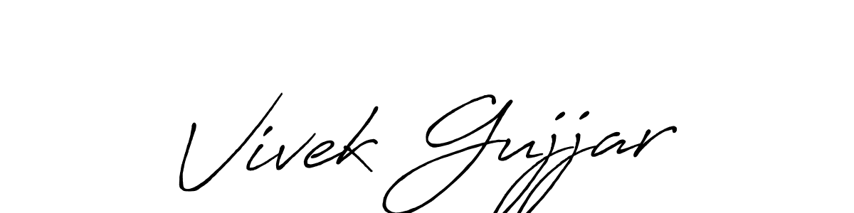 Vivek Gujjar stylish signature style. Best Handwritten Sign (Antro_Vectra_Bolder) for my name. Handwritten Signature Collection Ideas for my name Vivek Gujjar. Vivek Gujjar signature style 7 images and pictures png