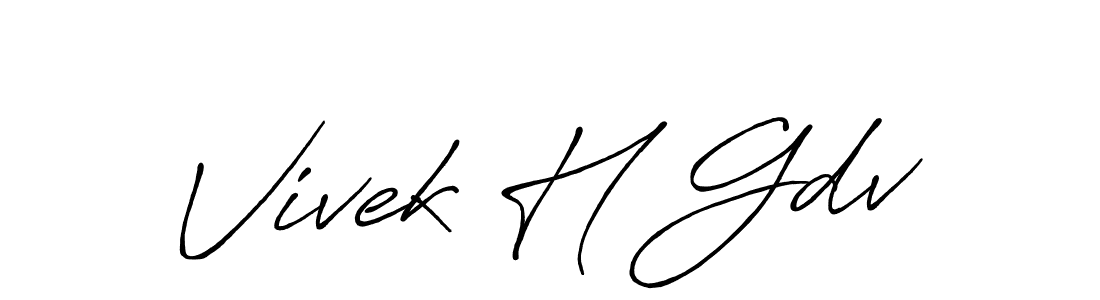 Also we have Vivek H Gdv name is the best signature style. Create professional handwritten signature collection using Antro_Vectra_Bolder autograph style. Vivek H Gdv signature style 7 images and pictures png