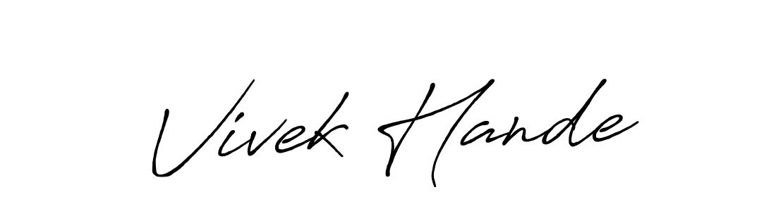 Make a beautiful signature design for name Vivek Hande. With this signature (Antro_Vectra_Bolder) style, you can create a handwritten signature for free. Vivek Hande signature style 7 images and pictures png