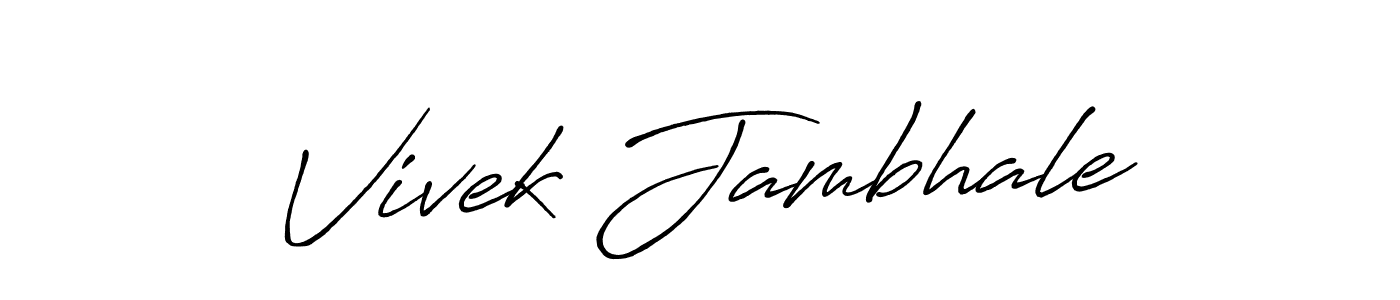 How to make Vivek Jambhale name signature. Use Antro_Vectra_Bolder style for creating short signs online. This is the latest handwritten sign. Vivek Jambhale signature style 7 images and pictures png