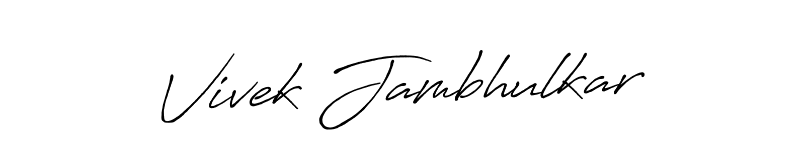 The best way (Antro_Vectra_Bolder) to make a short signature is to pick only two or three words in your name. The name Vivek Jambhulkar include a total of six letters. For converting this name. Vivek Jambhulkar signature style 7 images and pictures png