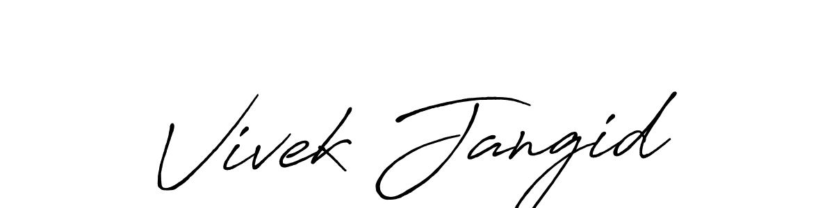 Similarly Antro_Vectra_Bolder is the best handwritten signature design. Signature creator online .You can use it as an online autograph creator for name Vivek Jangid. Vivek Jangid signature style 7 images and pictures png