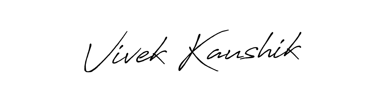 Vivek Kaushik stylish signature style. Best Handwritten Sign (Antro_Vectra_Bolder) for my name. Handwritten Signature Collection Ideas for my name Vivek Kaushik. Vivek Kaushik signature style 7 images and pictures png