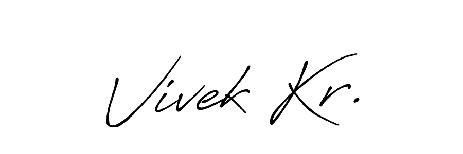 Use a signature maker to create a handwritten signature online. With this signature software, you can design (Antro_Vectra_Bolder) your own signature for name Vivek Kr.. Vivek Kr. signature style 7 images and pictures png