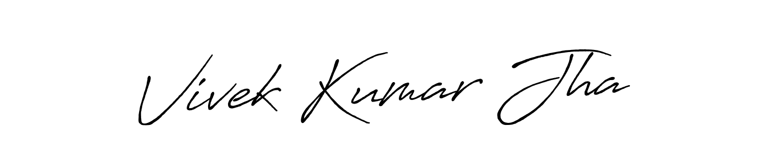 The best way (Antro_Vectra_Bolder) to make a short signature is to pick only two or three words in your name. The name Vivek Kumar Jha include a total of six letters. For converting this name. Vivek Kumar Jha signature style 7 images and pictures png