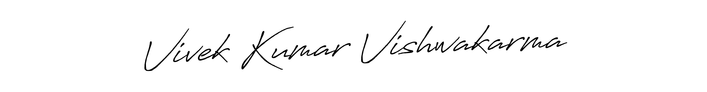 Create a beautiful signature design for name Vivek Kumar Vishwakarma. With this signature (Antro_Vectra_Bolder) fonts, you can make a handwritten signature for free. Vivek Kumar Vishwakarma signature style 7 images and pictures png