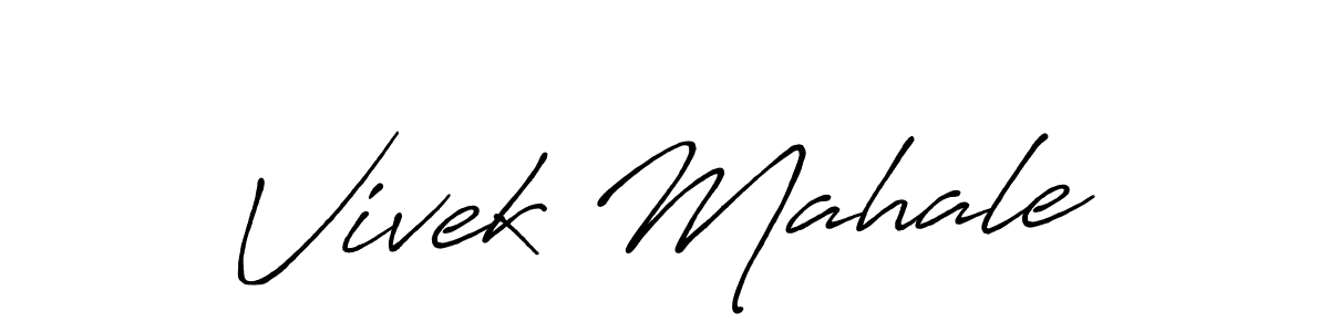 The best way (Antro_Vectra_Bolder) to make a short signature is to pick only two or three words in your name. The name Vivek Mahale include a total of six letters. For converting this name. Vivek Mahale signature style 7 images and pictures png