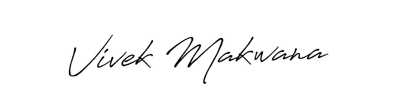How to make Vivek Makwana name signature. Use Antro_Vectra_Bolder style for creating short signs online. This is the latest handwritten sign. Vivek Makwana signature style 7 images and pictures png