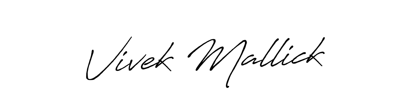 Create a beautiful signature design for name Vivek Mallick. With this signature (Antro_Vectra_Bolder) fonts, you can make a handwritten signature for free. Vivek Mallick signature style 7 images and pictures png