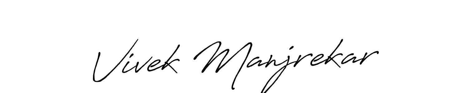 Make a beautiful signature design for name Vivek Manjrekar. With this signature (Antro_Vectra_Bolder) style, you can create a handwritten signature for free. Vivek Manjrekar signature style 7 images and pictures png