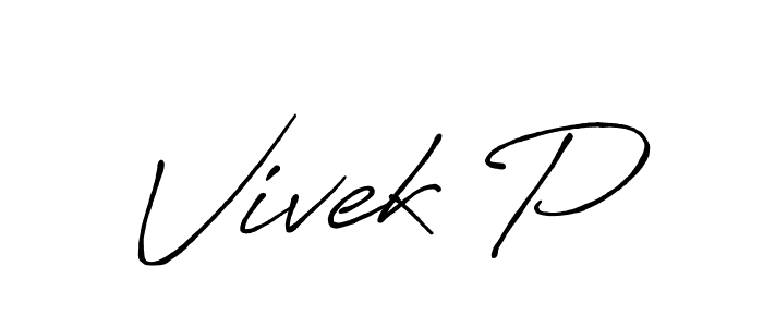 Also You can easily find your signature by using the search form. We will create Vivek P name handwritten signature images for you free of cost using Antro_Vectra_Bolder sign style. Vivek P signature style 7 images and pictures png