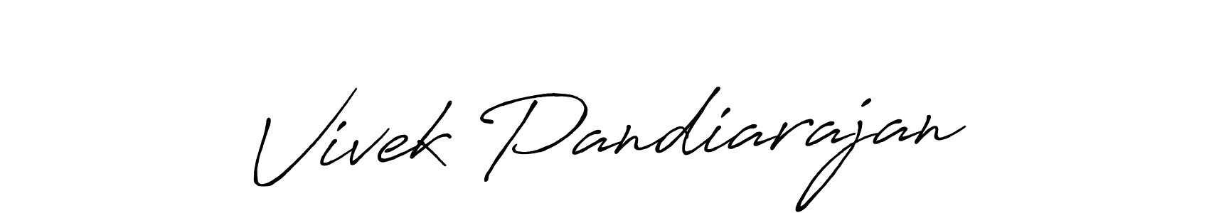 How to make Vivek Pandiarajan name signature. Use Antro_Vectra_Bolder style for creating short signs online. This is the latest handwritten sign. Vivek Pandiarajan signature style 7 images and pictures png