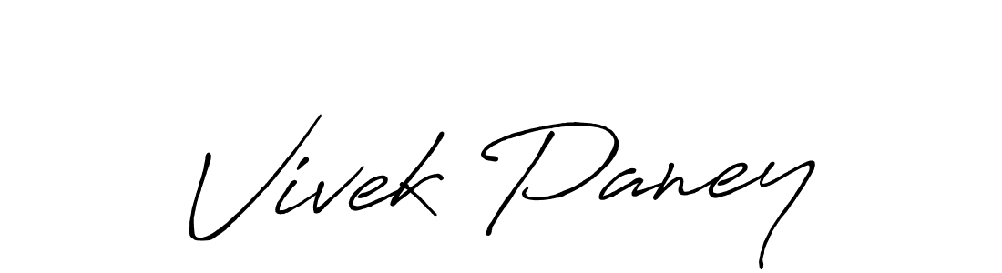 How to make Vivek Paney name signature. Use Antro_Vectra_Bolder style for creating short signs online. This is the latest handwritten sign. Vivek Paney signature style 7 images and pictures png