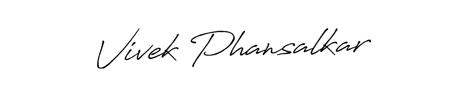 Vivek Phansalkar stylish signature style. Best Handwritten Sign (Antro_Vectra_Bolder) for my name. Handwritten Signature Collection Ideas for my name Vivek Phansalkar. Vivek Phansalkar signature style 7 images and pictures png